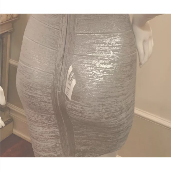 HERVE LEGER DRESS, FOIL SIZE S RETAIL1,290.00 - Picture 2 of 14